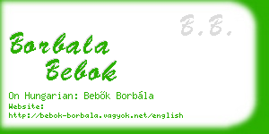borbala bebok business card